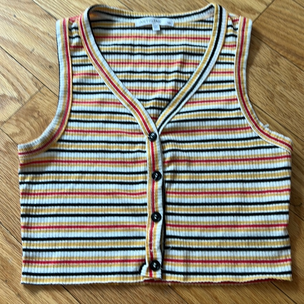 ANTISTAR red yellow black and white tank,xs,fits loose perfect condition